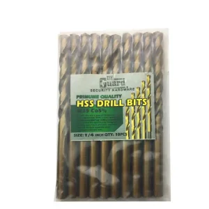 HSS Drill Bit x 10 Fully Ground 1/4" –5% Cobalt M35